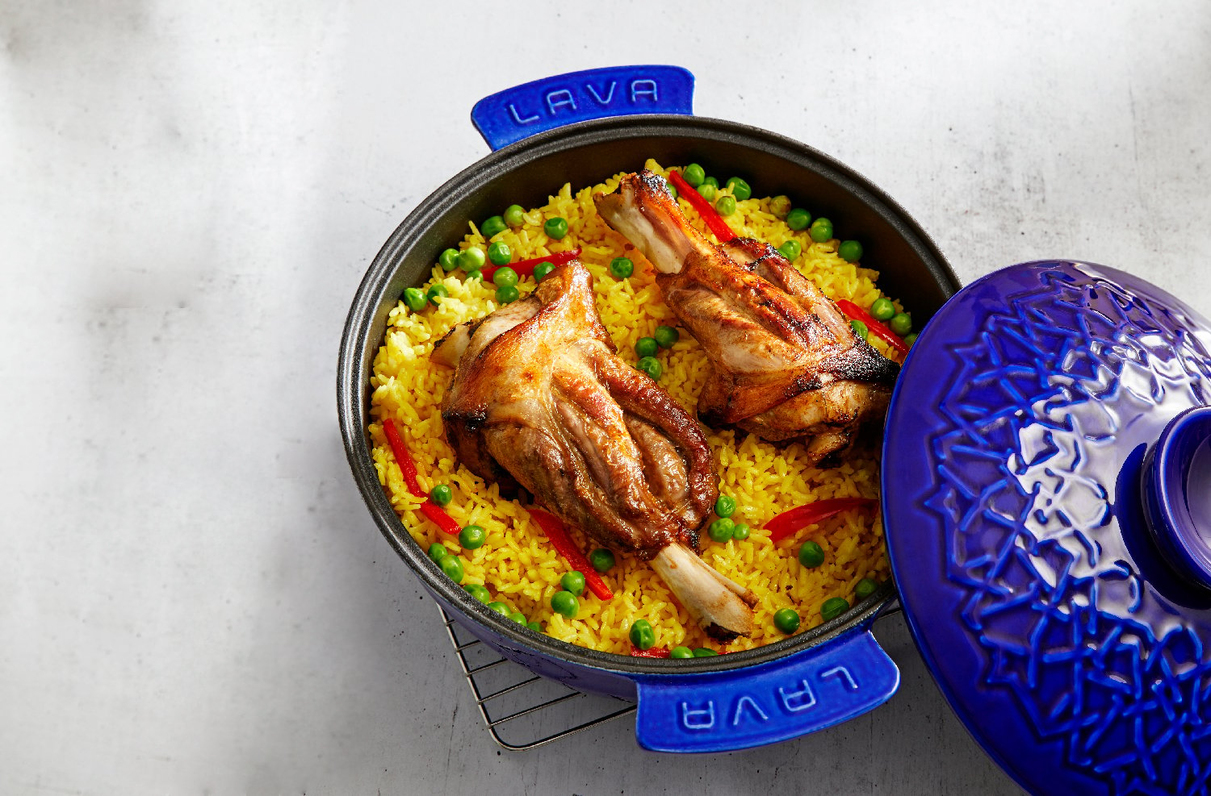 Lamb Shank and Turmeric Rice